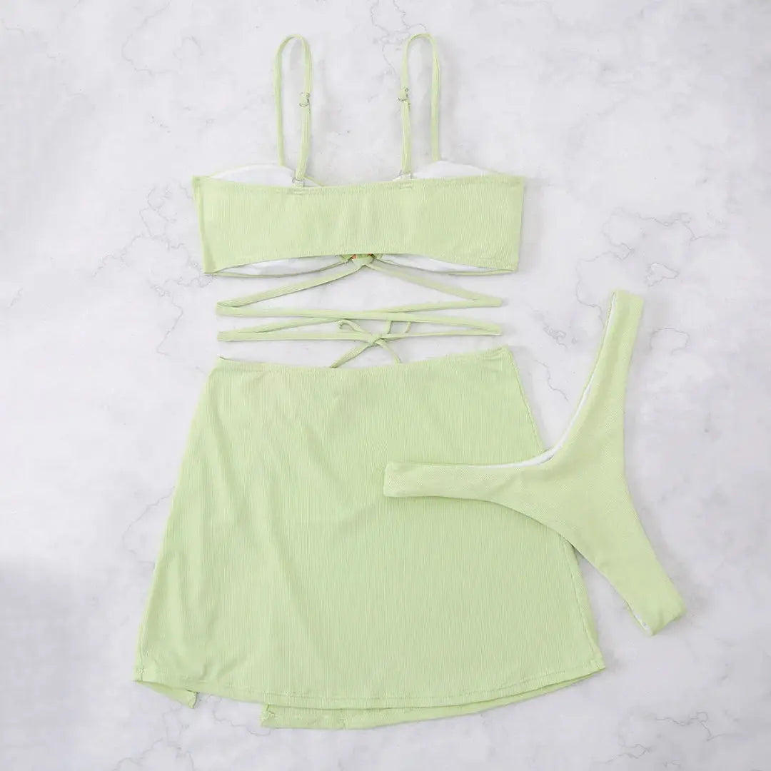 Carene Heart Ring Three-Piece Swim Set