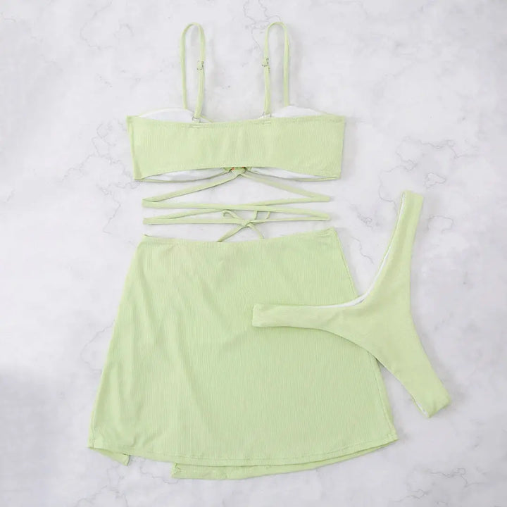 Carene Heart Ring Three-Piece Swim Set