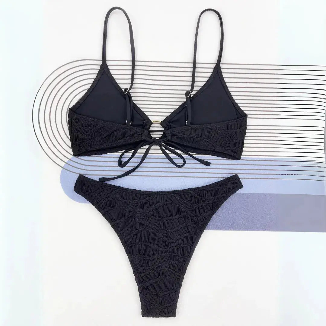 Camlyn Textured Ring Bikini Set