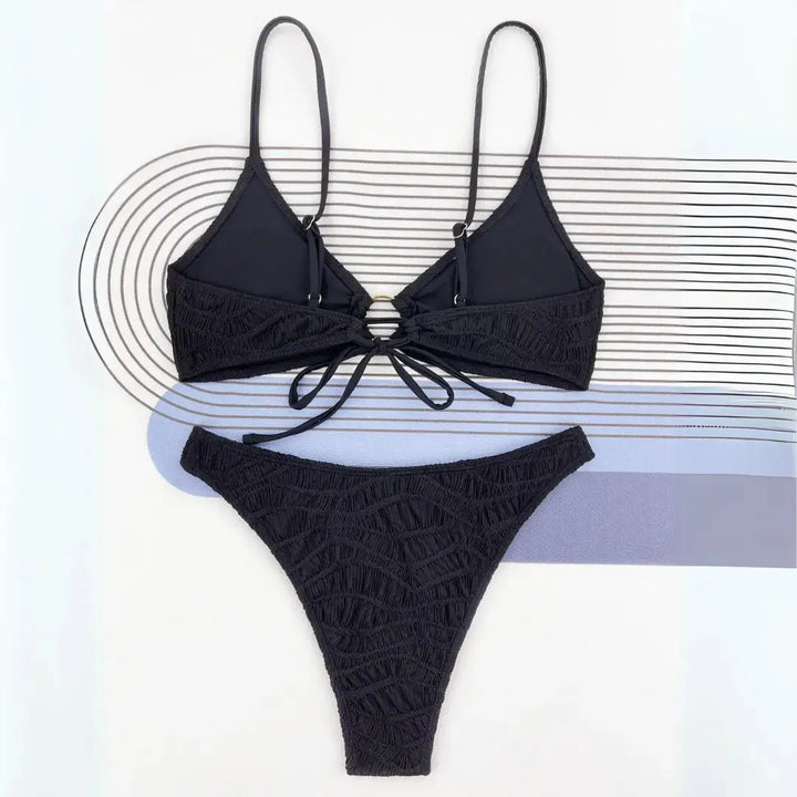 Camlyn Textured Ring Bikini Set