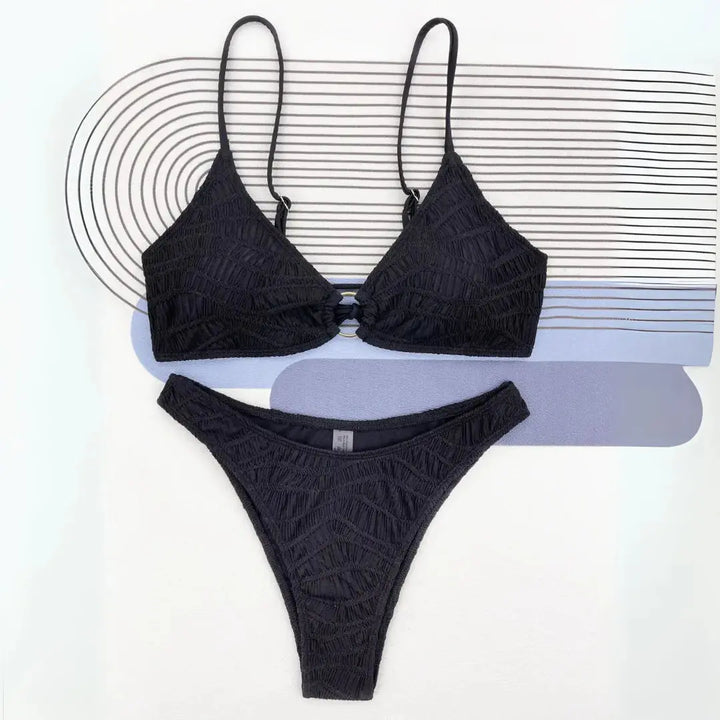 Camlyn Textured Ring Bikini Set