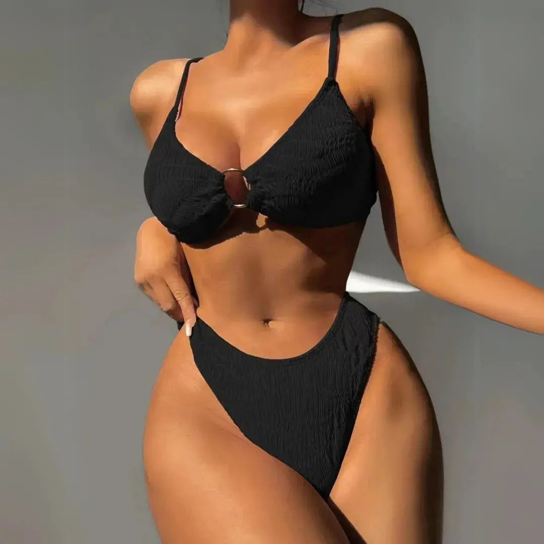 Camlyn Textured Ring Bikini Set