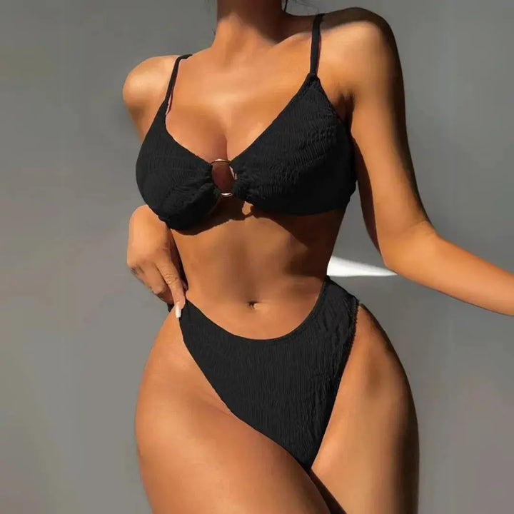 Camlyn Textured Ring Bikini Set