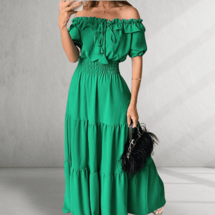 Gayle Off Shoulder Tiered Maxi Dress
