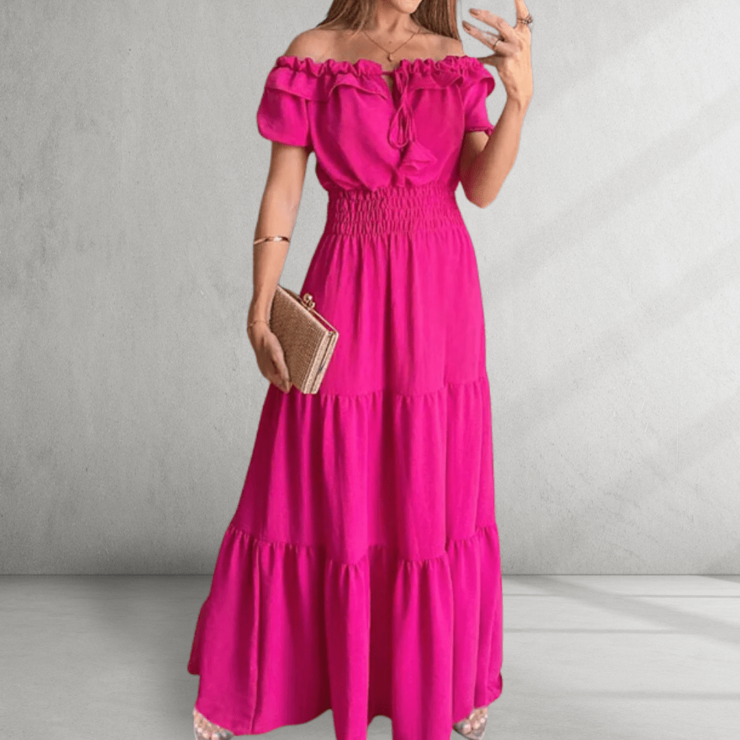 Gayle Off Shoulder Tiered Maxi Dress