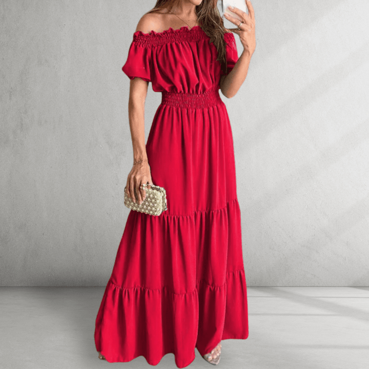 Gayle Off Shoulder Tiered Maxi Dress