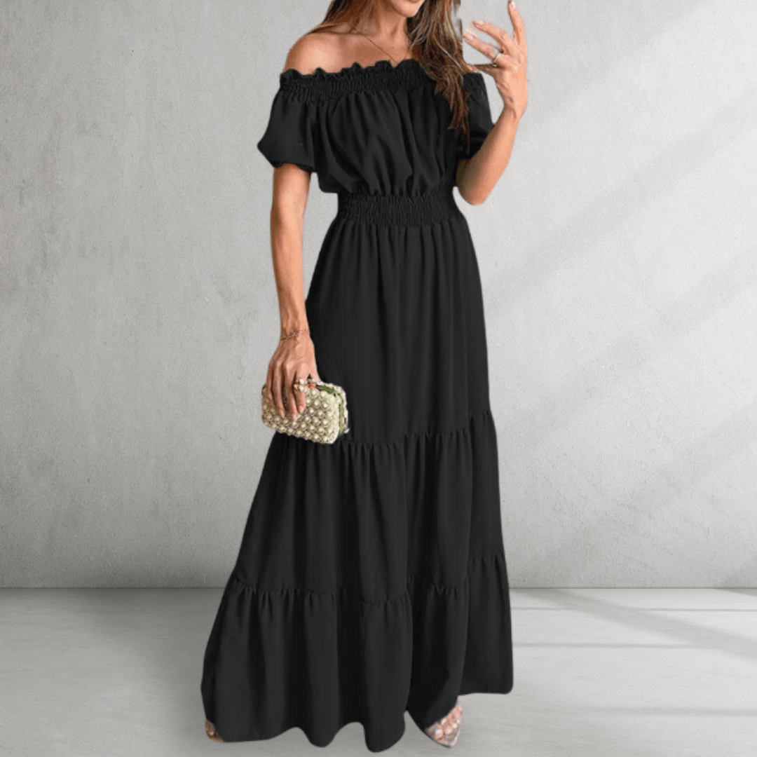 Gayle Off Shoulder Tiered Maxi Dress