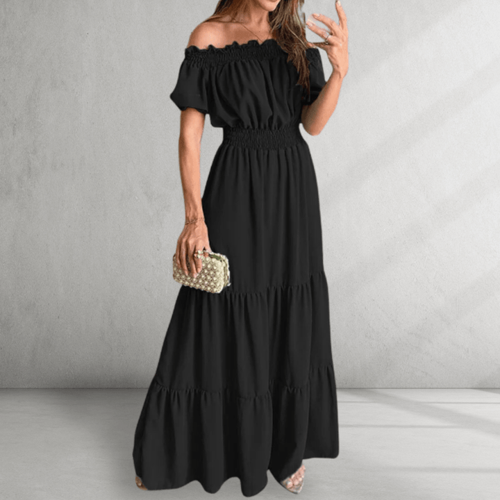 Gayle Off Shoulder Tiered Maxi Dress