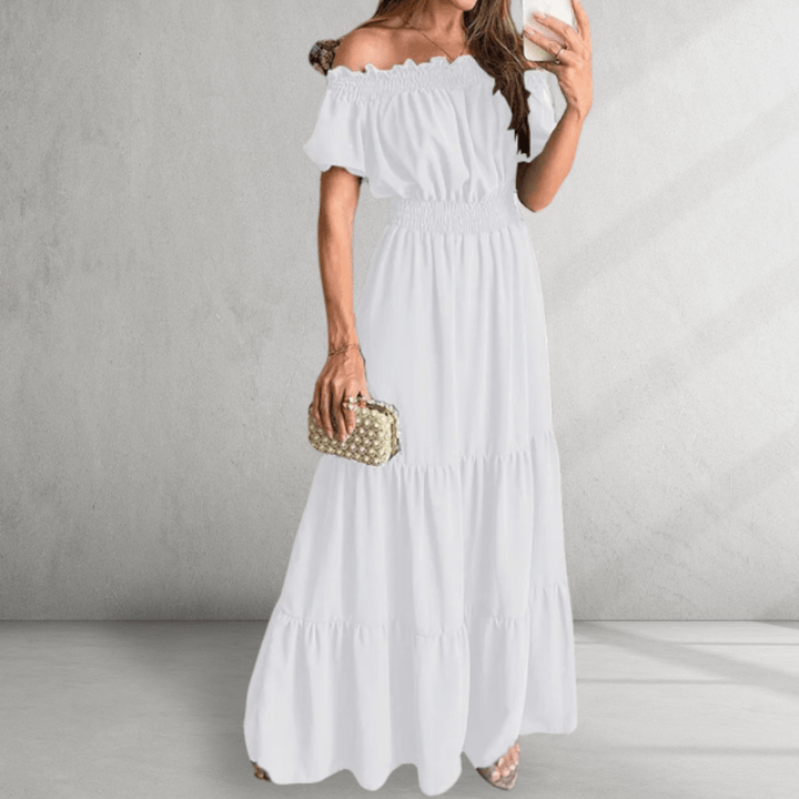 Gayle Off Shoulder Tiered Maxi Dress
