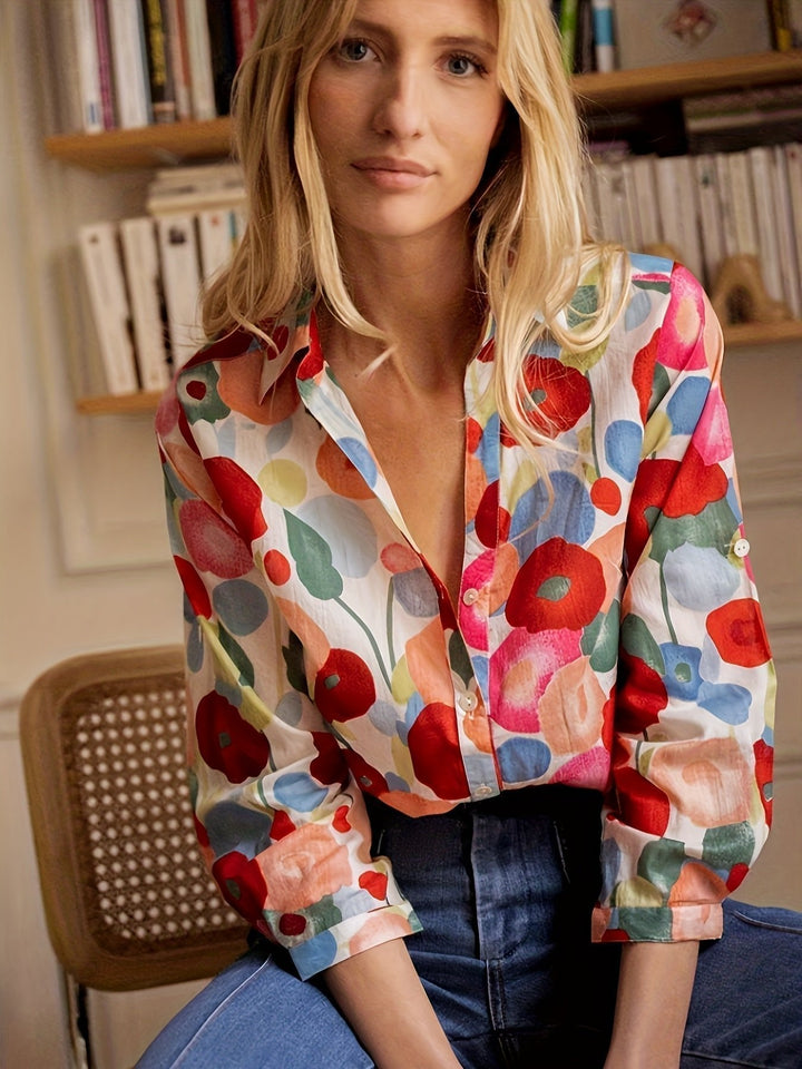 Cielle Watercolor Floral Shirt