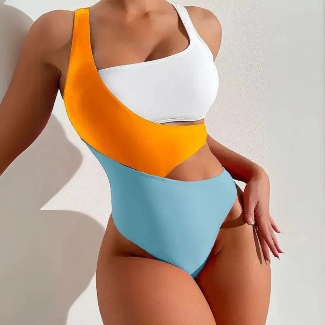 Catia Color Block Cut-Out One-Piece Swimsuit