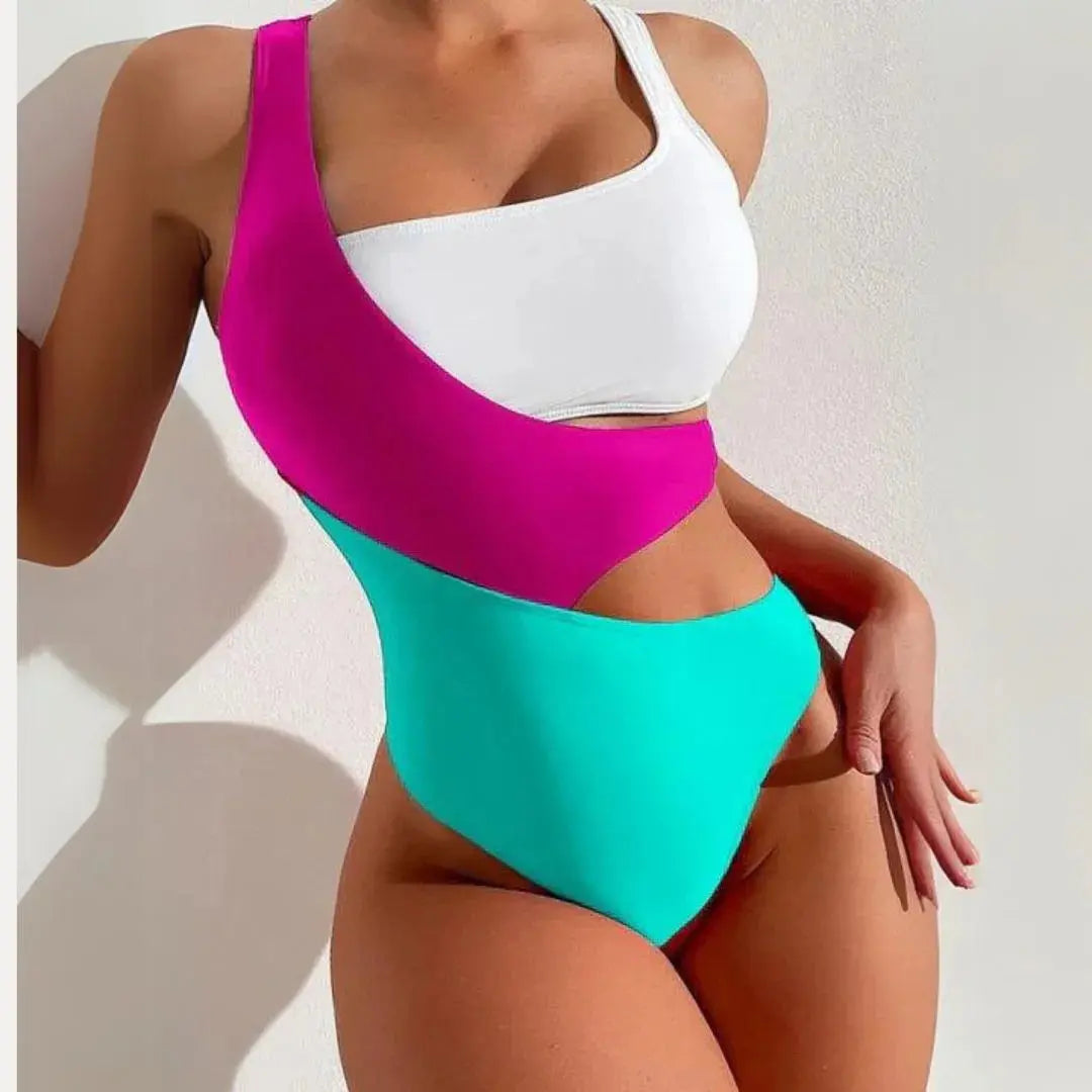 Catia Color Block Cut-Out One-Piece Swimsuit