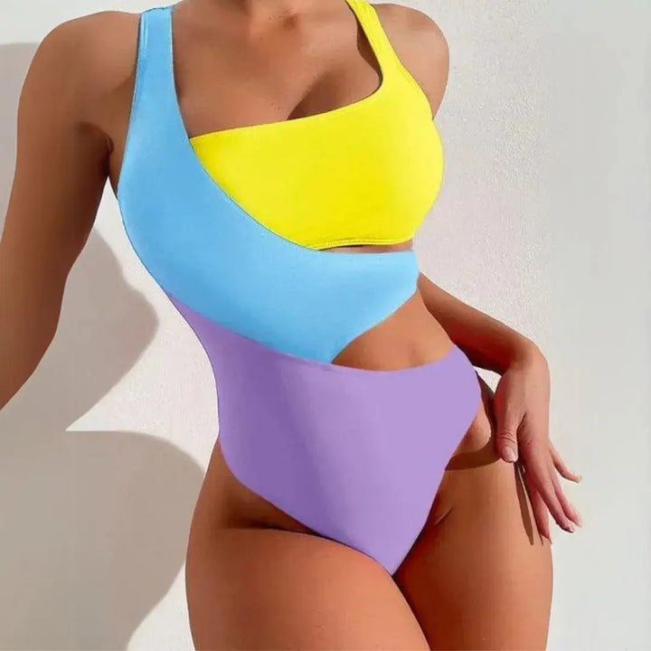 Catia Color Block Cut-Out One-Piece Swimsuit