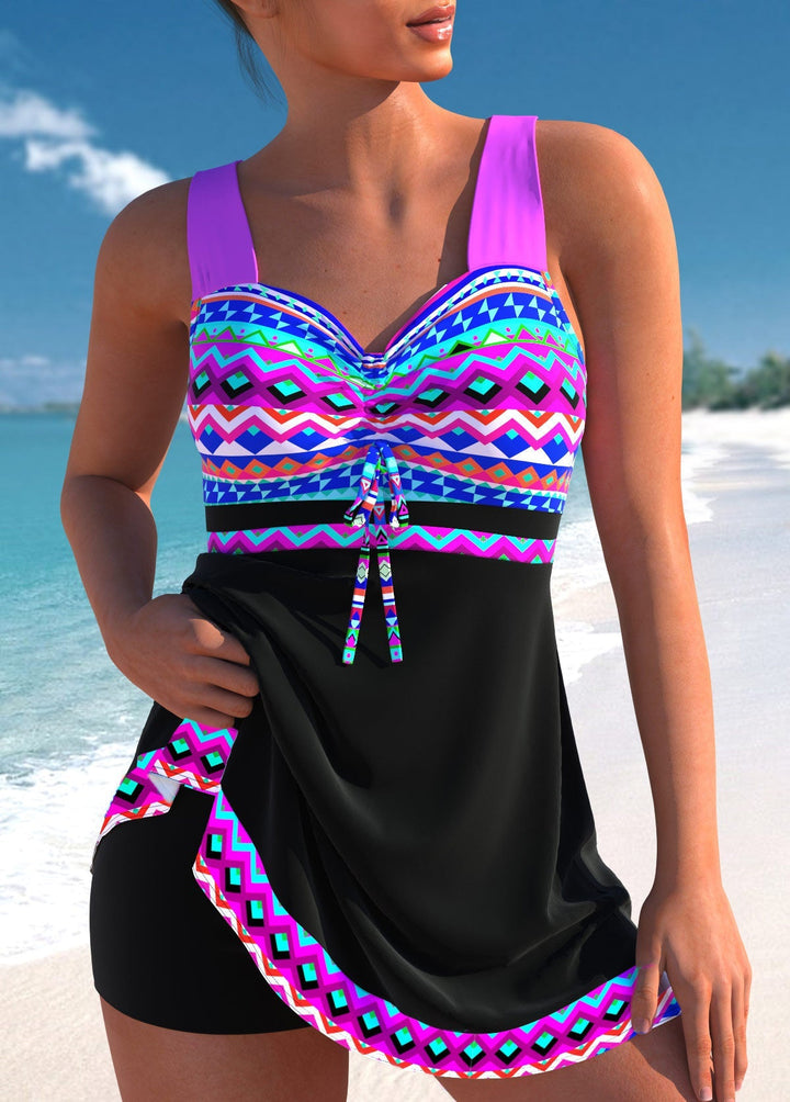 Gladys Geo Trim Tankini Set