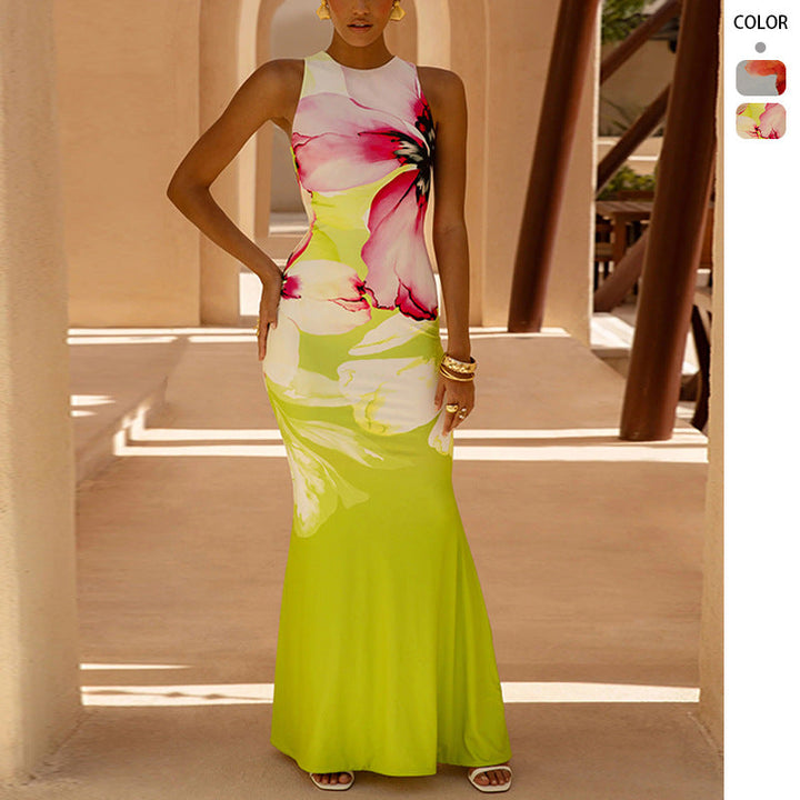 Rylee Printed Bodycon Maxi Dress