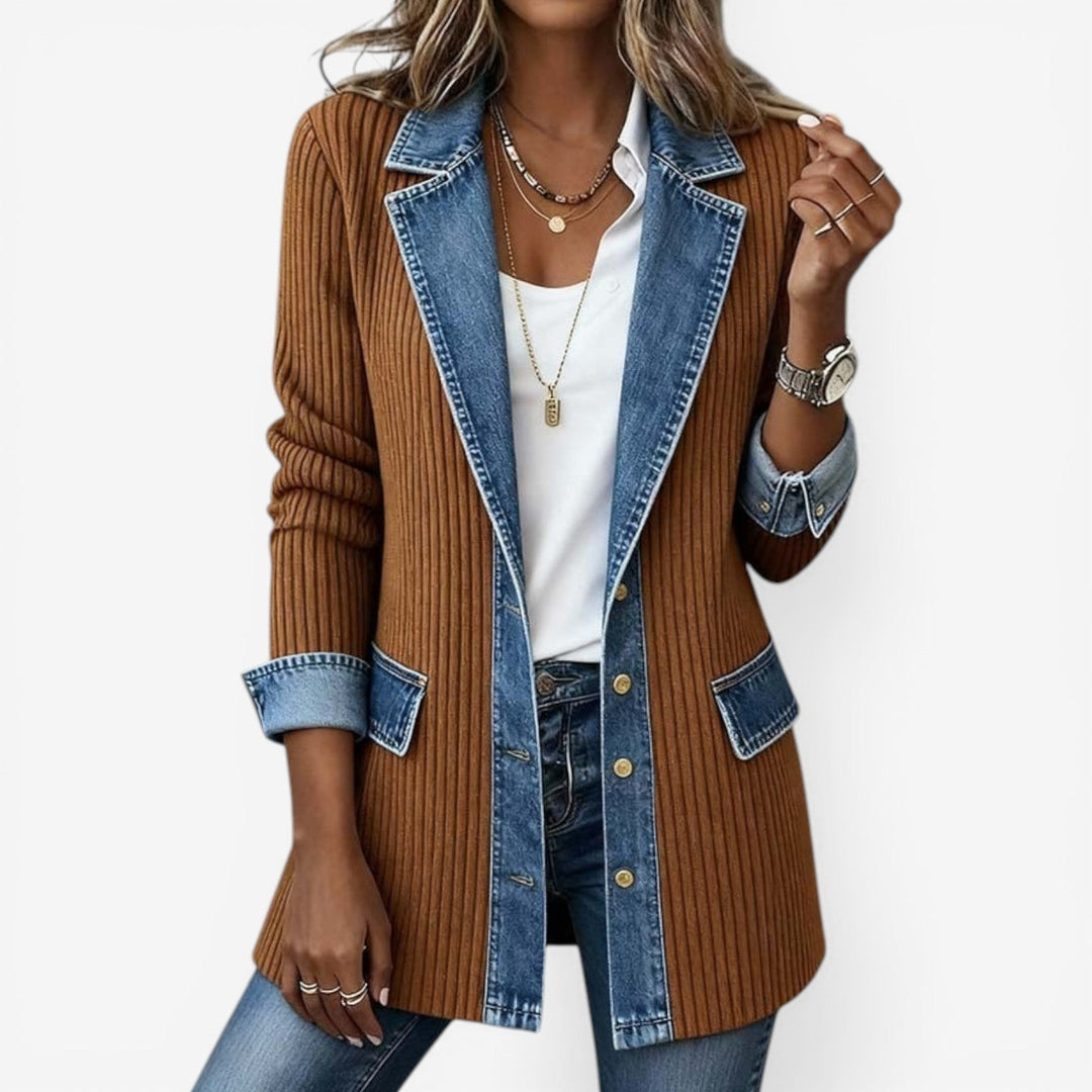 Greta Contrast Trim Longline Jacket