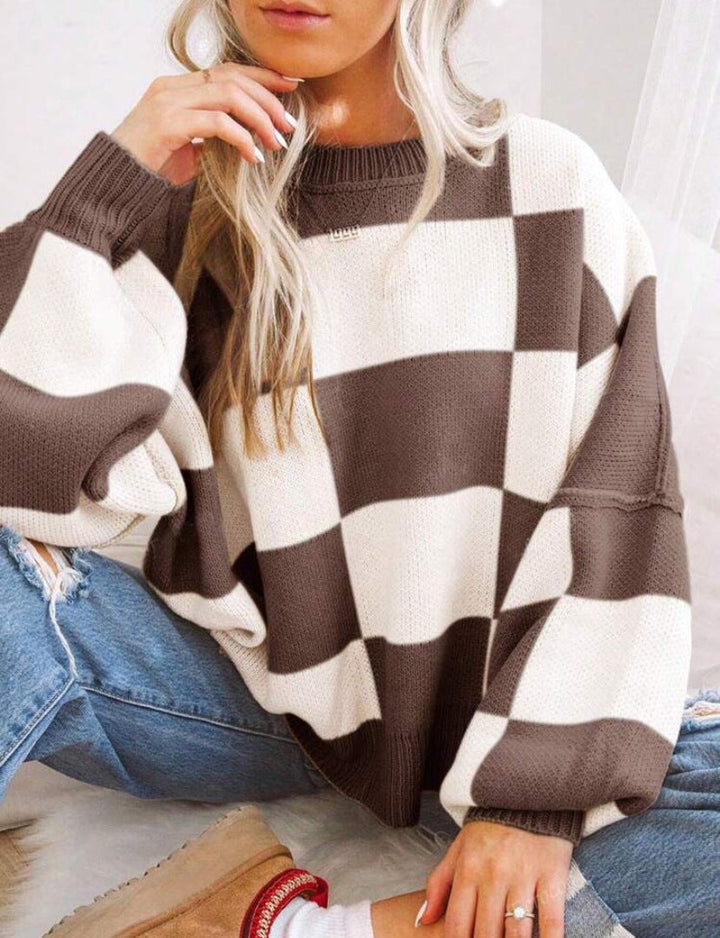 Azalea Striped Relaxed Crew Neck Sweater