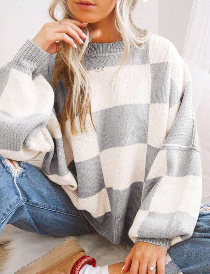 Azalea Striped Relaxed Crew Neck Sweater