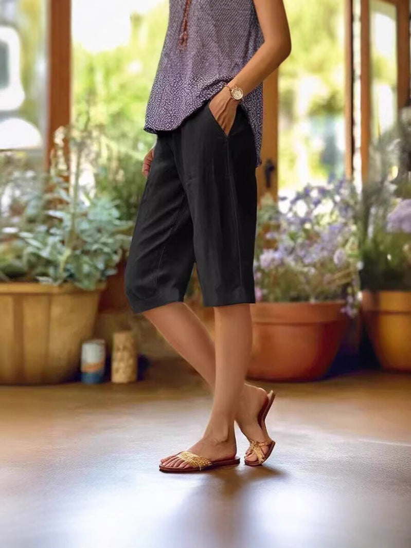 Dora Relaxed Linen Bermuda Shorts