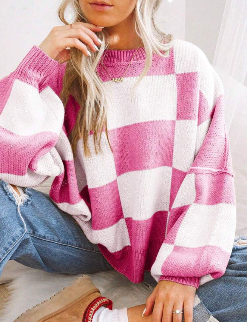 Azalea Striped Relaxed Crew Neck Sweater