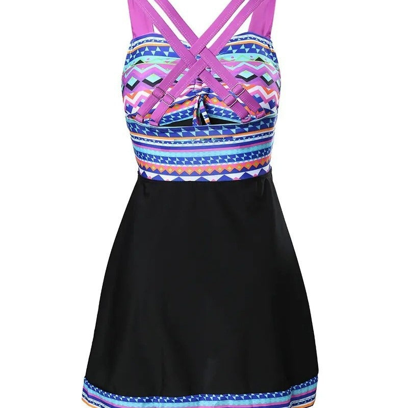 Gladys Geo Trim Tankini Set