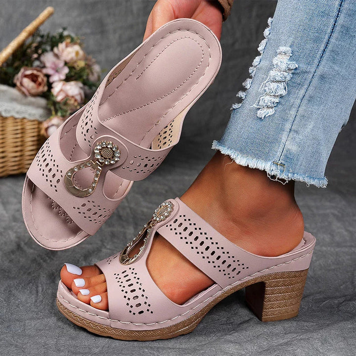 Karen Willow Charm Block Heel Sandals