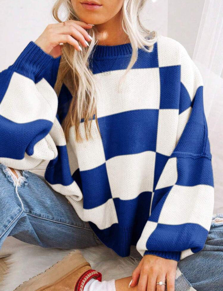 Azalea Striped Relaxed Crew Neck Sweater
