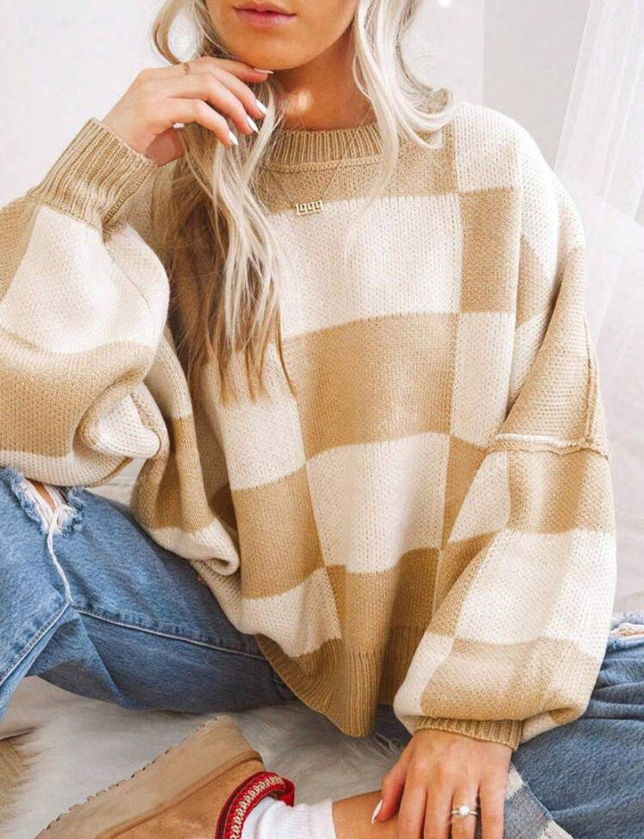 Azalea Striped Relaxed Crew Neck Sweater