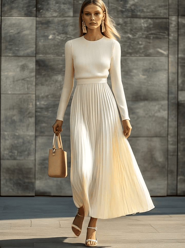 Tracy Pleated Knit Maxi Dress