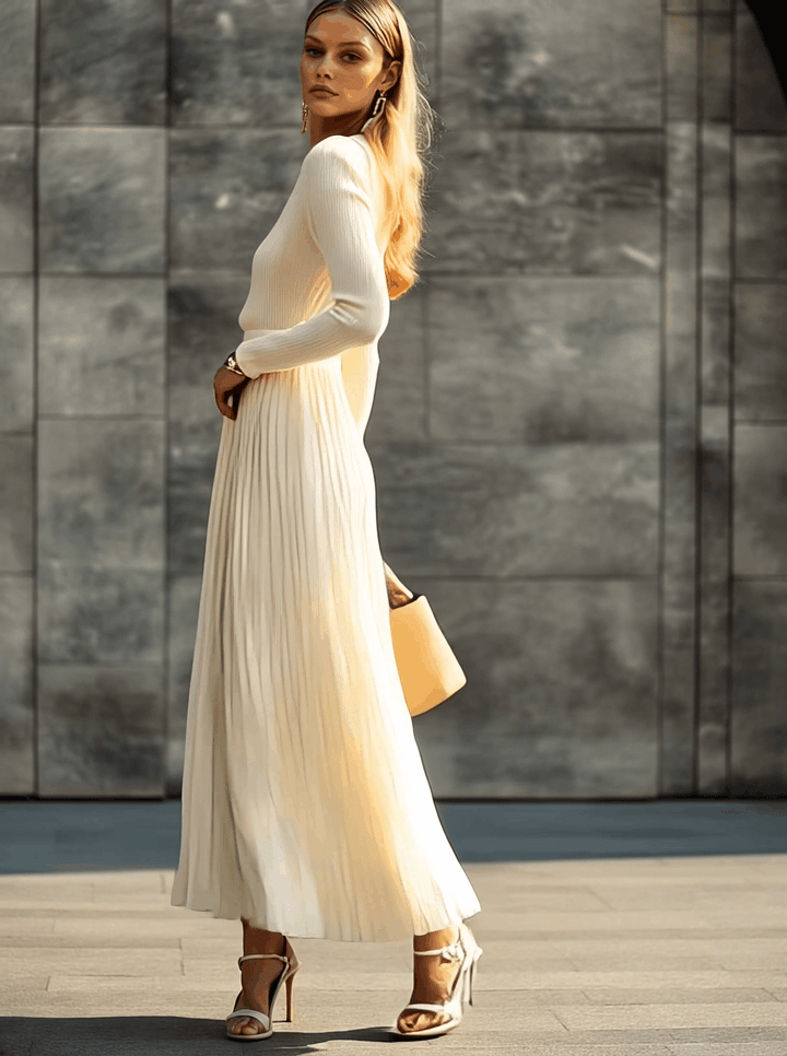 Tracy Pleated Knit Maxi Dress