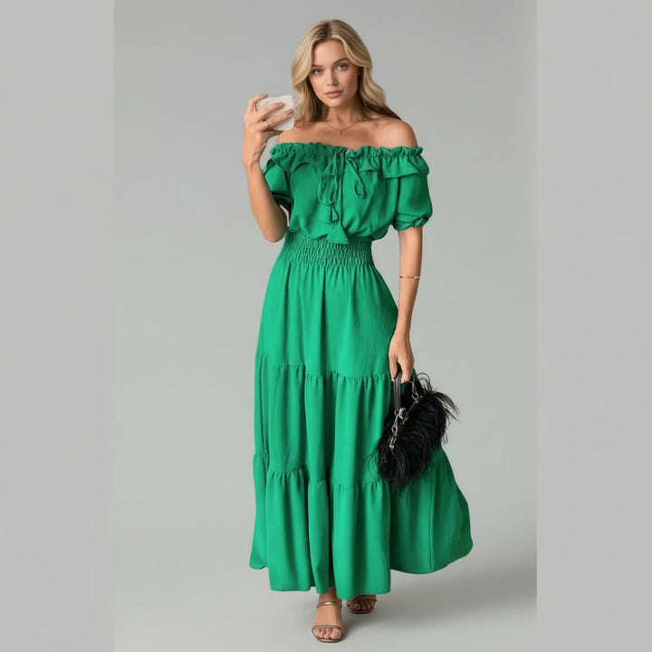 Gayle Off Shoulder Tiered Maxi Dress