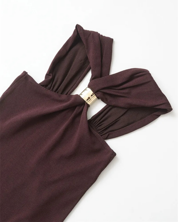 Gizelle Mocha Halter Top