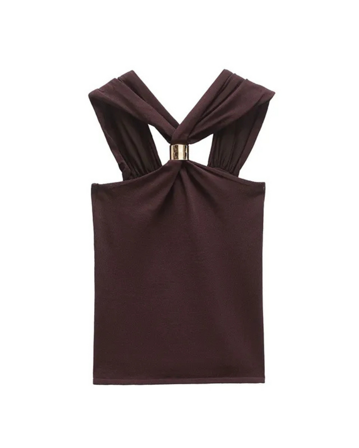 Gizelle Mocha Halter Top