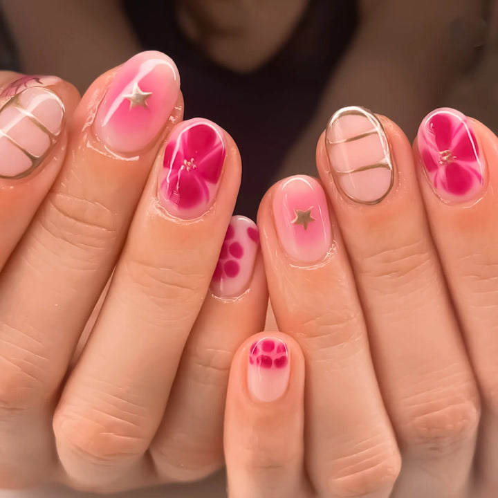 Pink Bloom Aura Press-On Nails