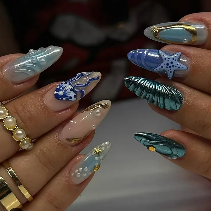 Ocean Treasures 3D Press-On Nails