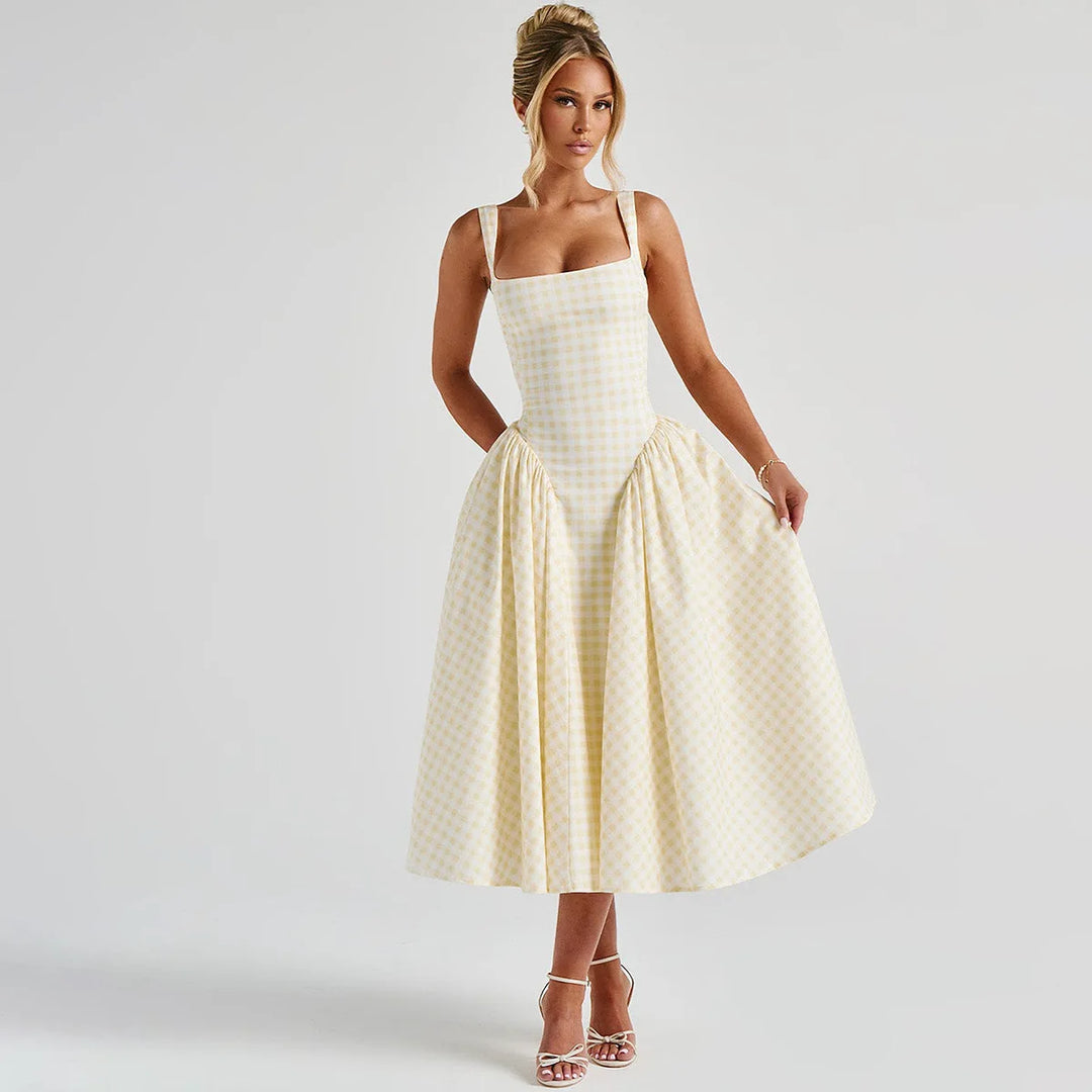Magnolia Gingham Midi Dress