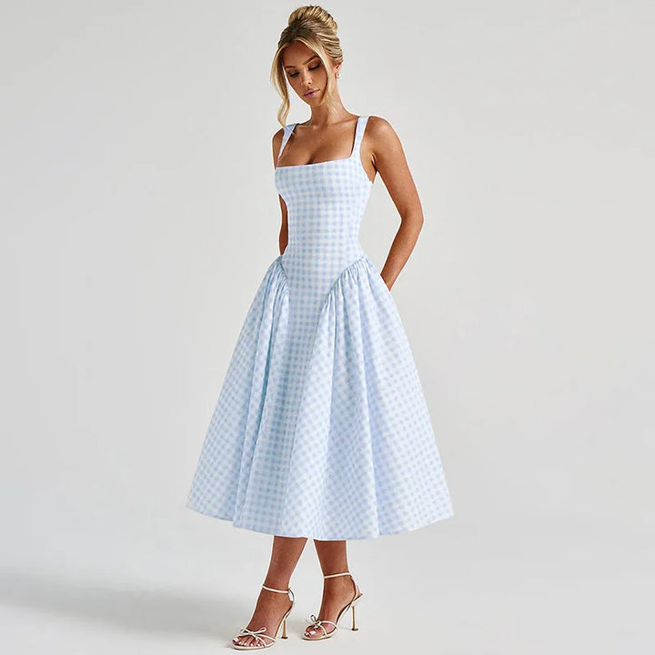 Magnolia Gingham Midi Dress