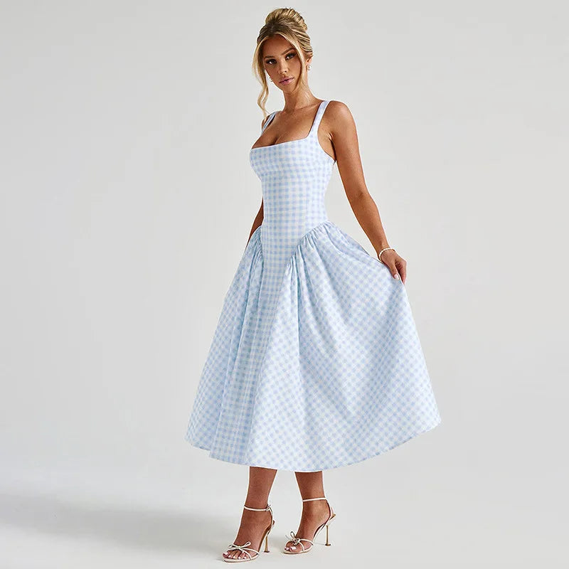 Magnolia Gingham Midi Dress