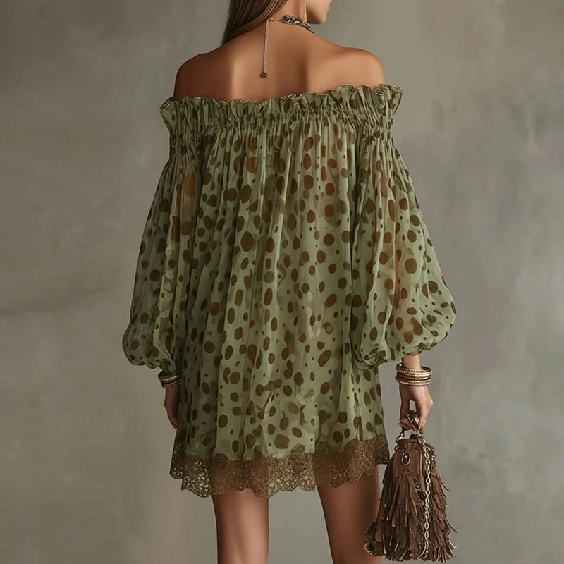 Ayla Off-Shoulder Printed Tunic Blouse