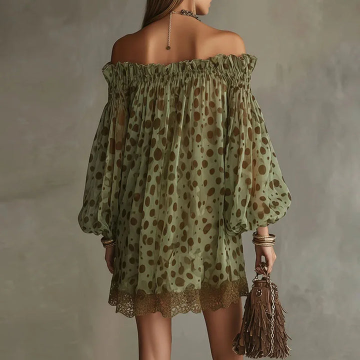 Ayla Off-Shoulder Printed Tunic Blouse