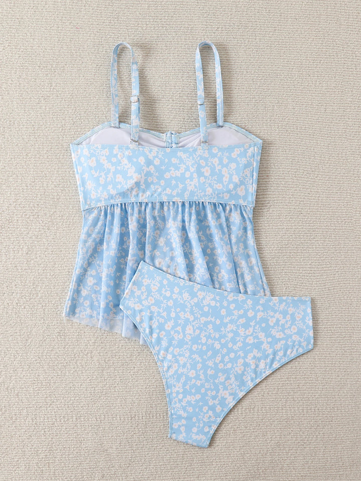 Genevieve Blossom Peplum Tankini Set