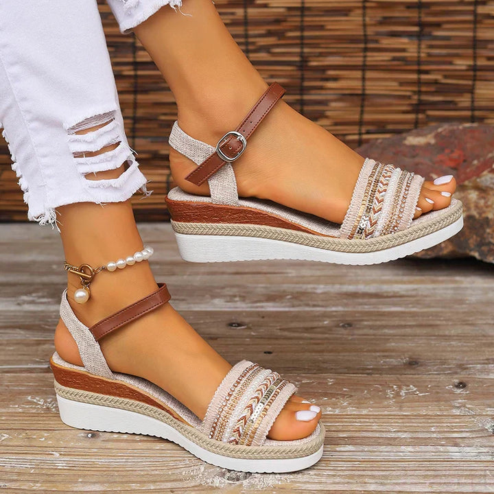 Barbara Woven Strap Wedges