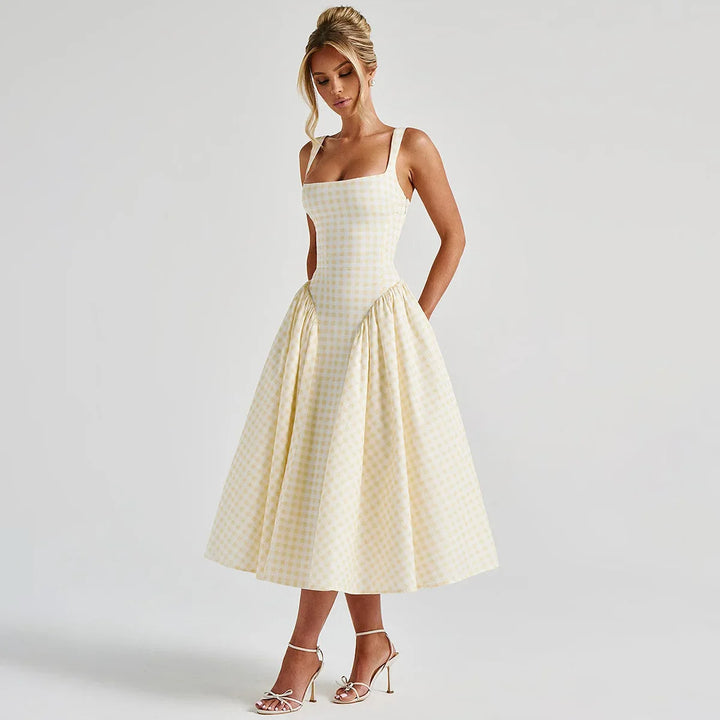 Magnolia Gingham Midi Dress