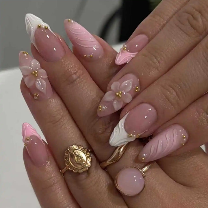 Pink Petal Bloom Press-On Nails