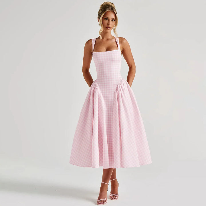 Magnolia Gingham Midi Dress