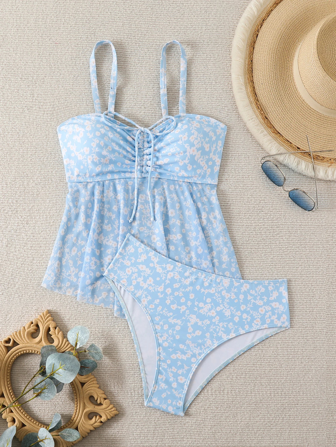 Genevieve Blossom Peplum Tankini Set