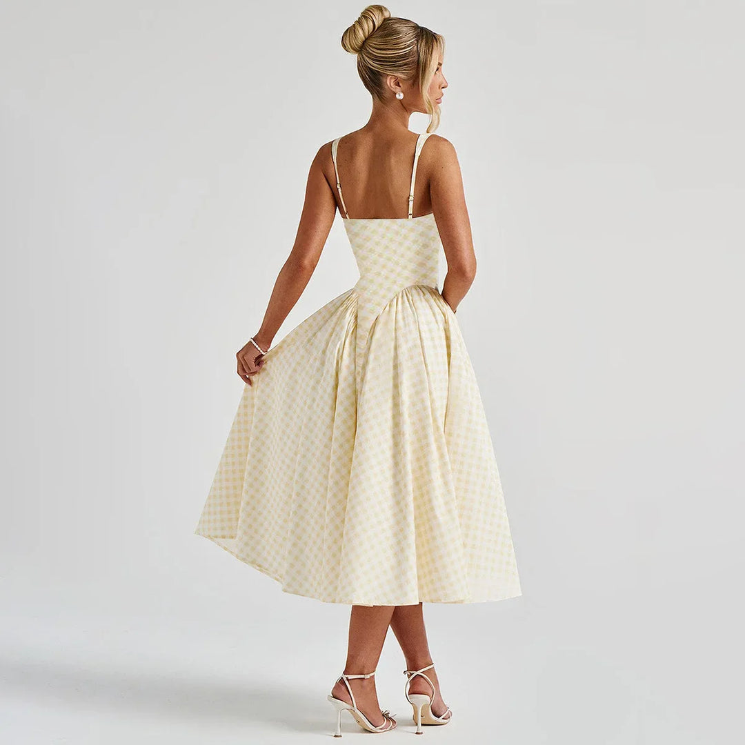 Magnolia Gingham Midi Dress