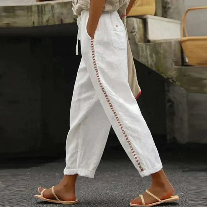 Abby Side Detail Linen Pants