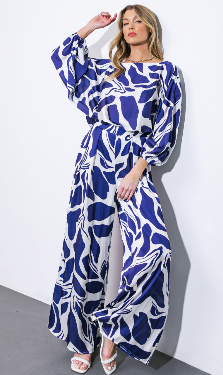 Cora Printed Wide Leg Pants