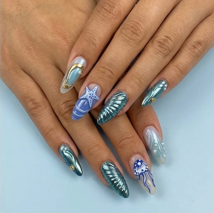 Ocean Treasures 3D Press-On Nails